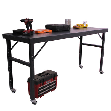 Mobile Adjustable Height Work Table, 96″W x 28″D